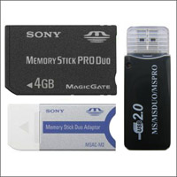 4GB SONY Memory Stick PRO Duo + adapter + USB2 Reader 4GB SONY Memory Stick PRO Duo + adapter + USB2 Reader