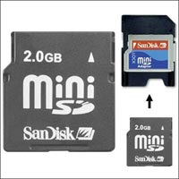 2GB SANDISK mini SD + SD adapter 2GB SANDISK mini SD + SD adapter